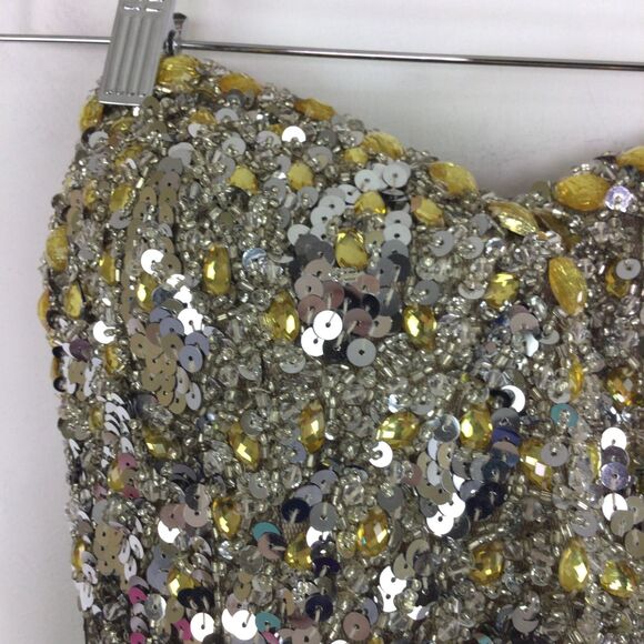 JOVANI Black Strapless Mermaid Rhinestones Pin Up Nude Lining Prom Formal Gown 2 - Picture 14 of 16